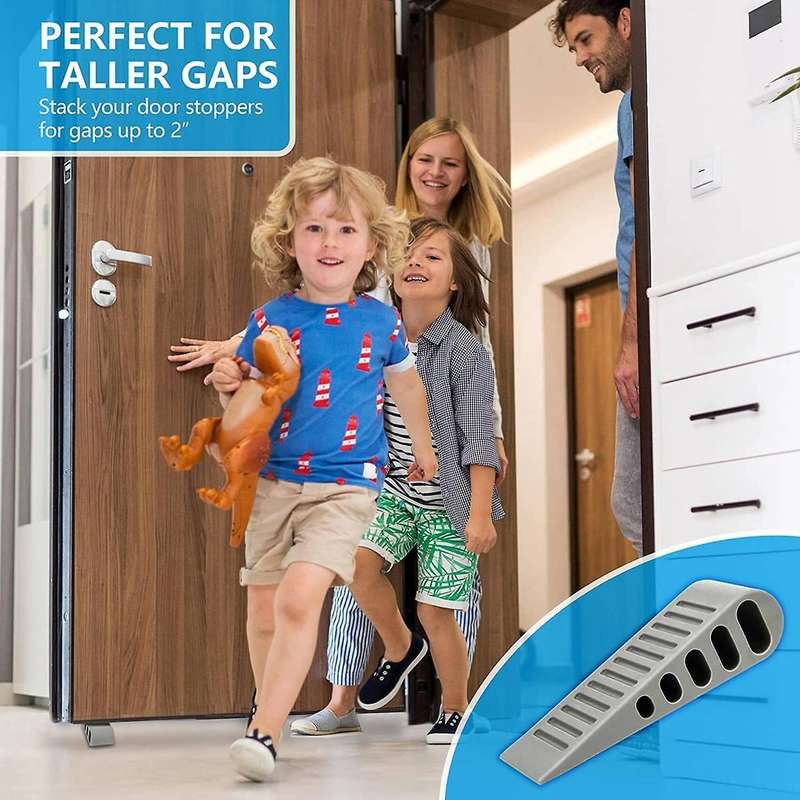 2pcs Rubber Door Stop Wedge Security Door Stoppers Works On All Floor