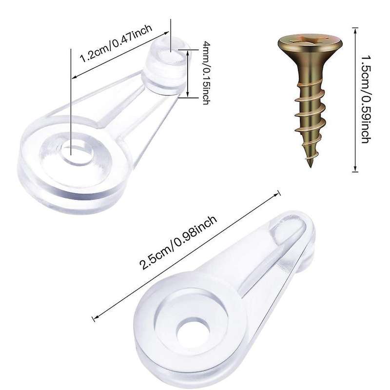 100 Pack Glass Retainer Clips Kit Cabinet Glass Clips(transparent )