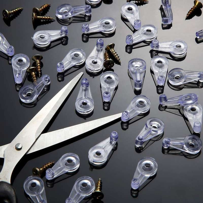100 Pack Glass Retainer Clips Kit Cabinet Glass Clips(transparent )