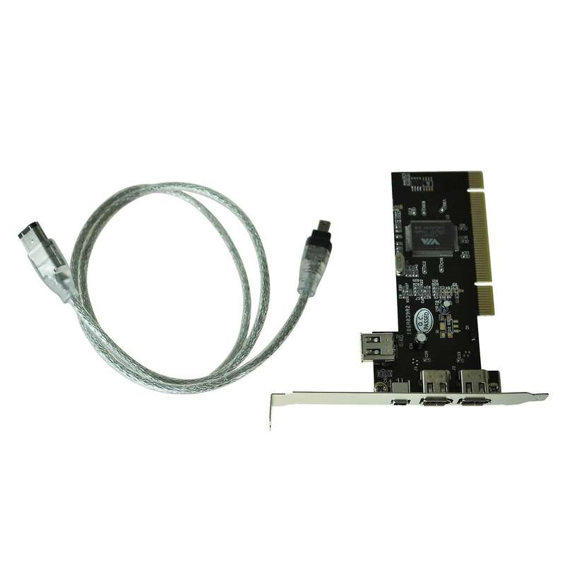 Pci Firewire Ieee 1394 3 + 1 Port Card + 4/6 Pin Cable