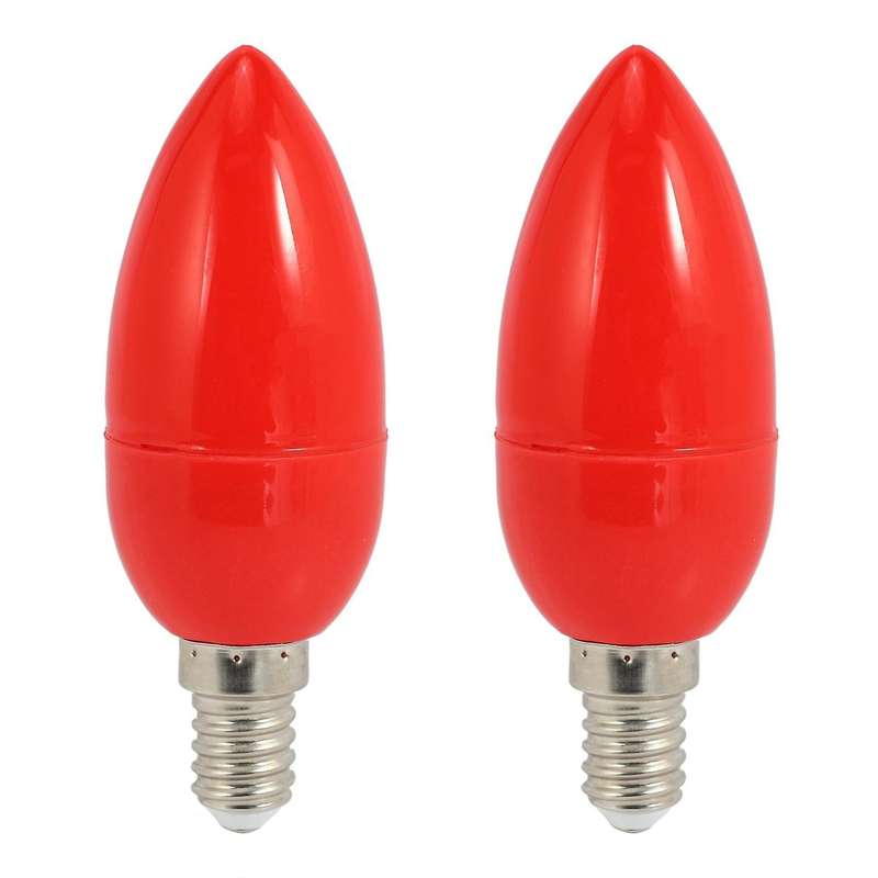 2x Led Candle Light Bulbs Red Fortune Lamp God Lights,e14