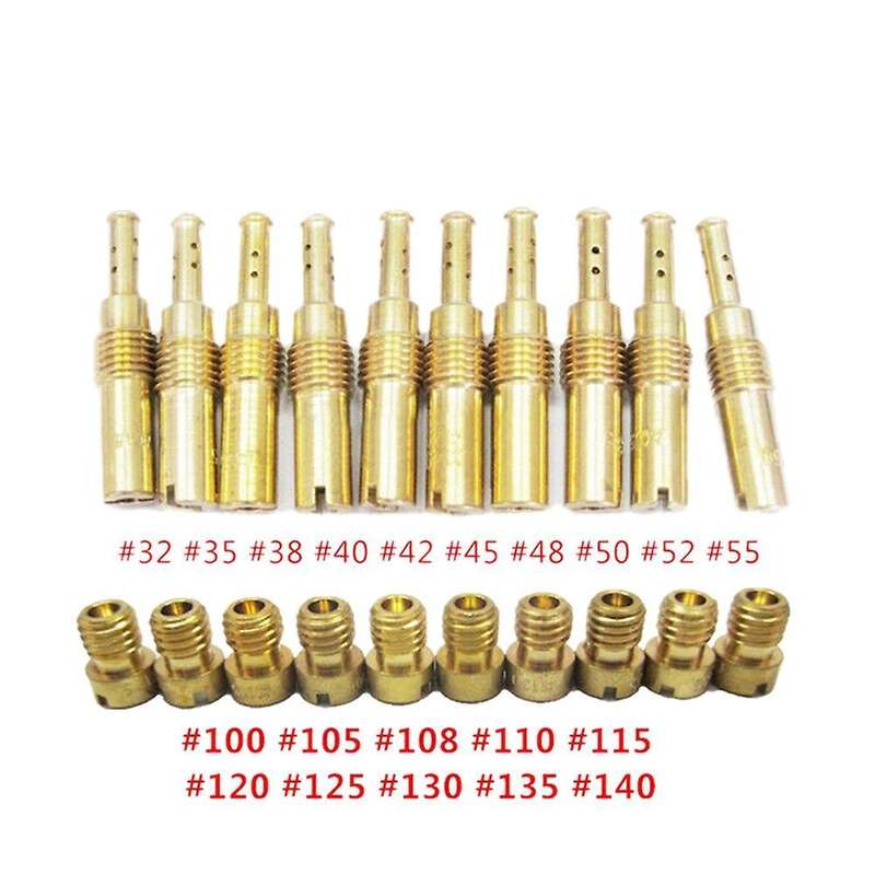 10pcs Carburetor Main Jet Kit & 10pcs Slow/pilot Jet for Pwk Keihin