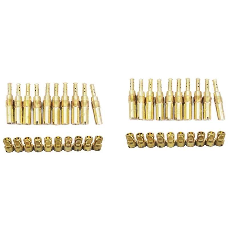 10pcs Carburetor Main Jet Kit & 10pcs Slow/pilot Jet for Pwk Keihin