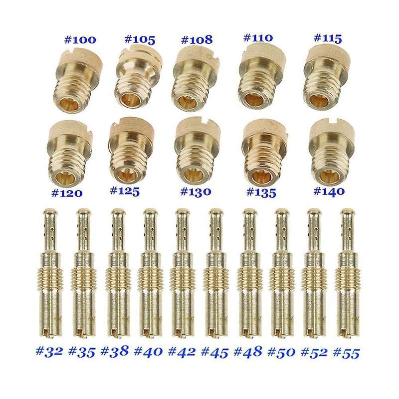 10pcs Carburetor Main Jet Kit & 10pcs Slow/pilot Jet for Pwk Keihin