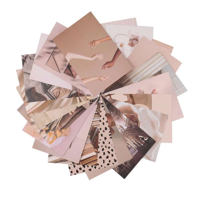 50pcs Scrapbooking Material, Retro Diary Paper, Diy Craft Background