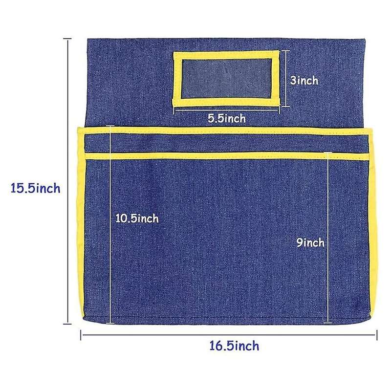Chairback Pocket Chart with 2 Storage Pocket,for Classroom (yellow)