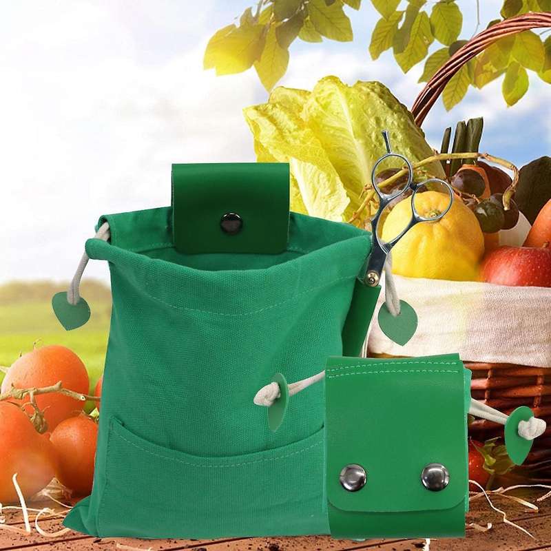 Pu Waxed Canvas Pouch Collapsible Fruit Picking Bushcraft Bag