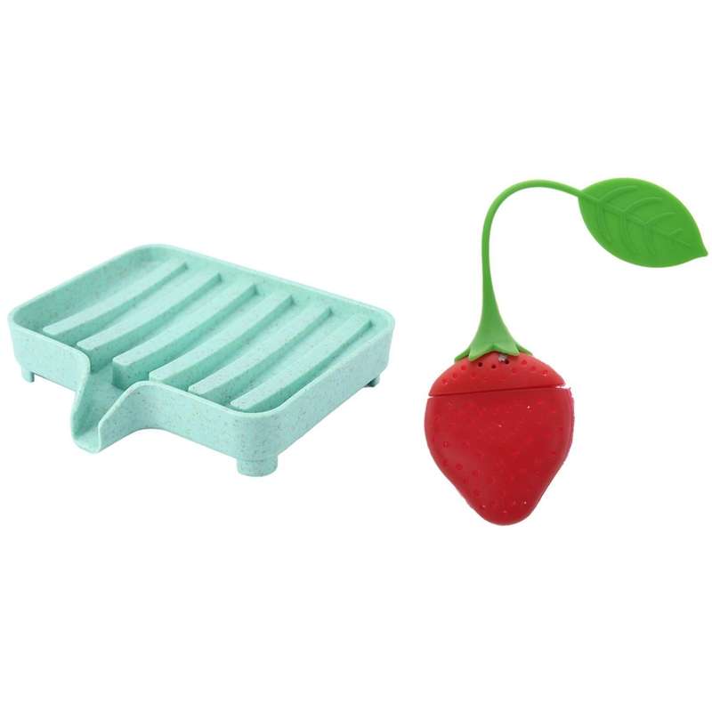 Sponge Holder Storage Rack Drain Soap Box Tray Soapbox Green