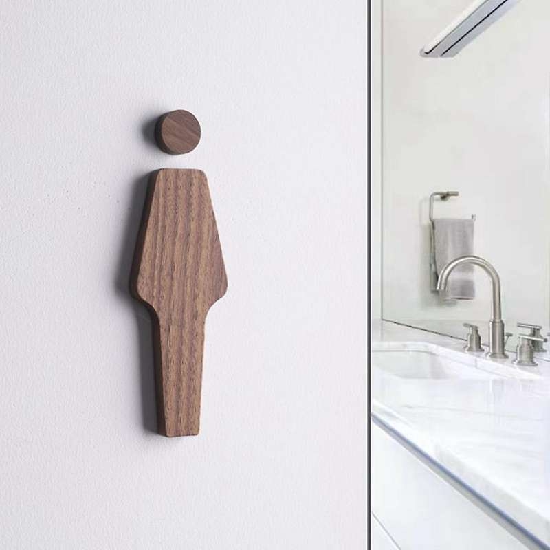 2pcs Toilet Door Men's and Women's Signs Solid Wood Toilet Signs