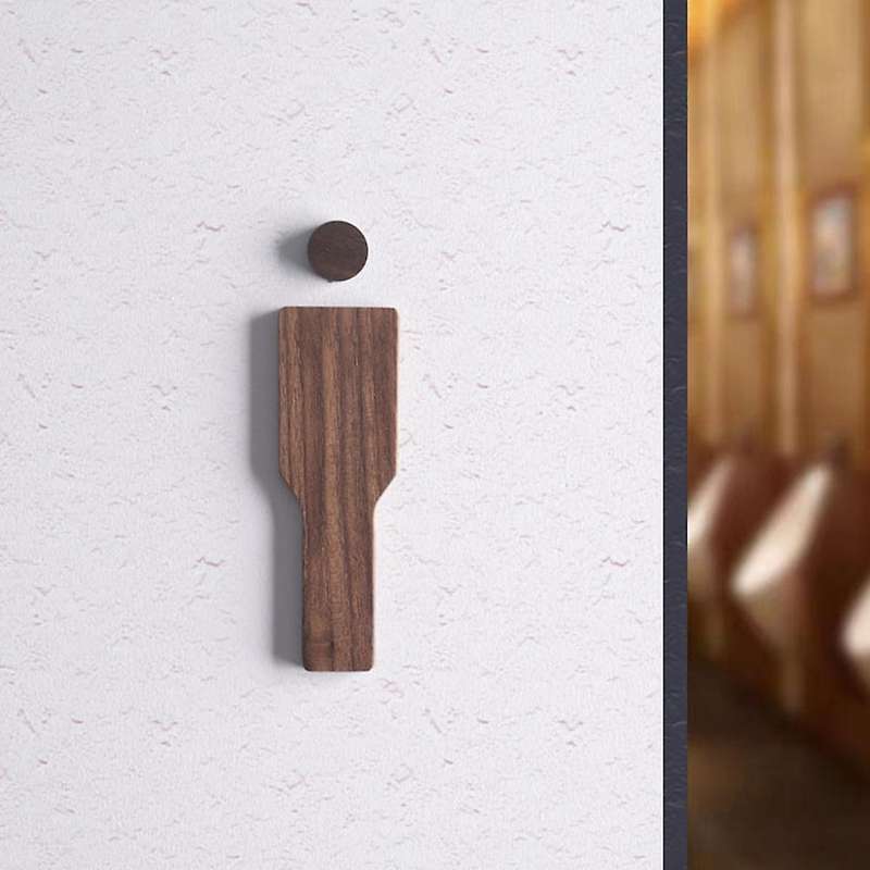 2pcs Toilet Door Men's and Women's Signs Solid Wood Toilet Signs