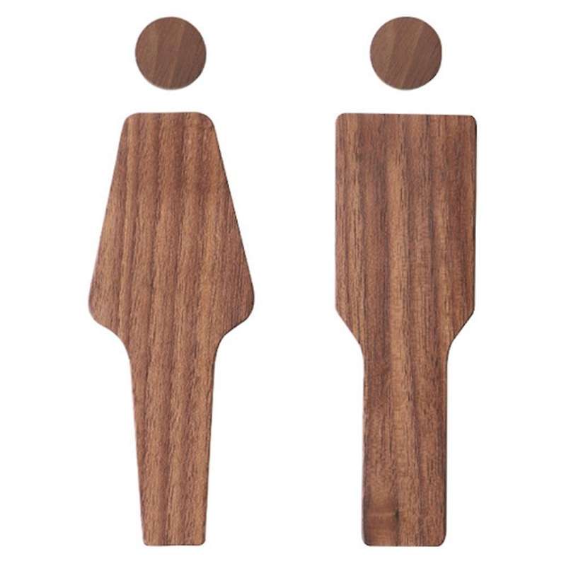 2pcs Toilet Door Men's and Women's Signs Solid Wood Toilet Signs