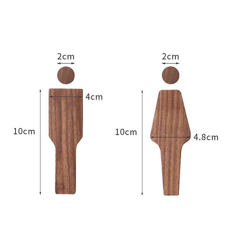 2pcs Toilet Door Men's and Women's Signs Solid Wood Toilet Signs
