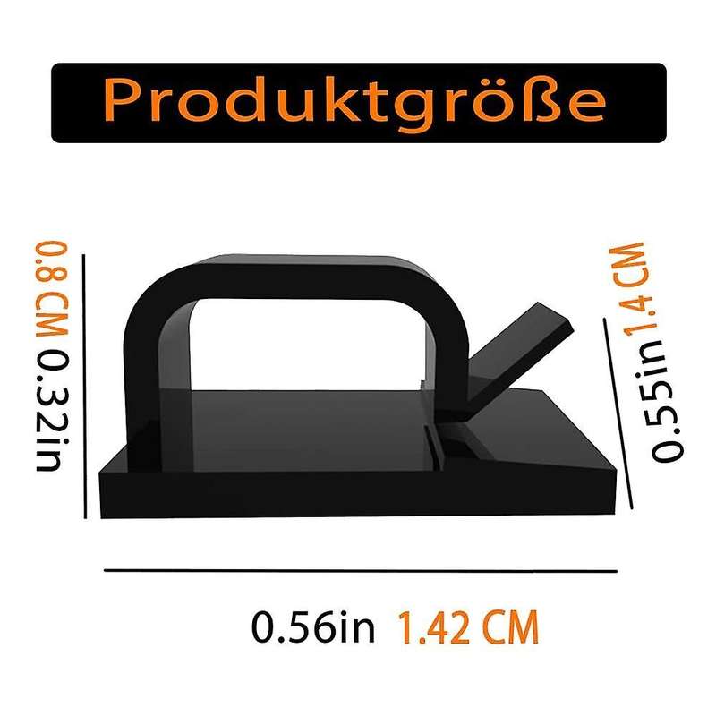 100 Pcs Self-adhesive Cable Holder,cable Clamps,cable Clips (black)