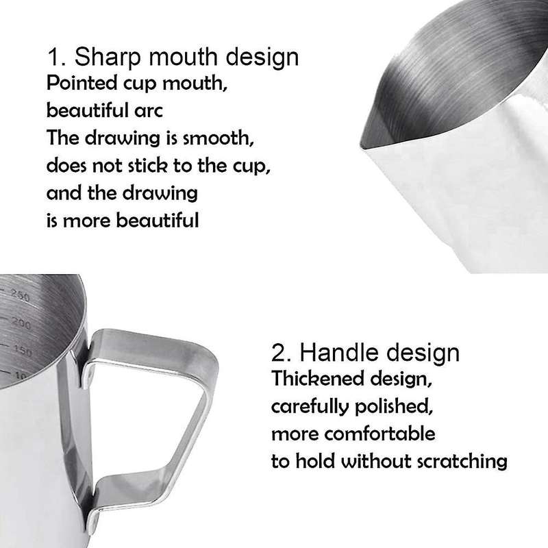 Milk Frothing Jug 350ml Stainless Steel Milk Jug for Coffee Machine