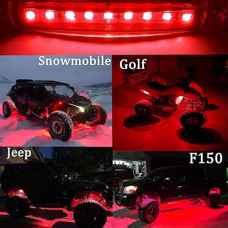 10pcs Car Underglow Lights Led Wheel Lights Rock Lights ,red