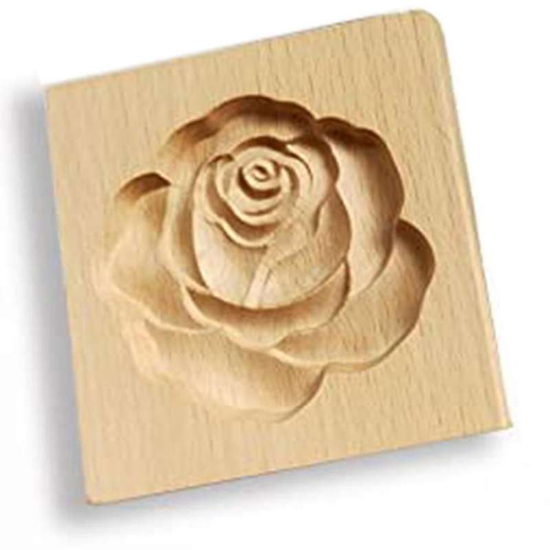 Wooden Cookie Mold Shortbread Mold Diy Cookie Mold 3d Wooden(rose)