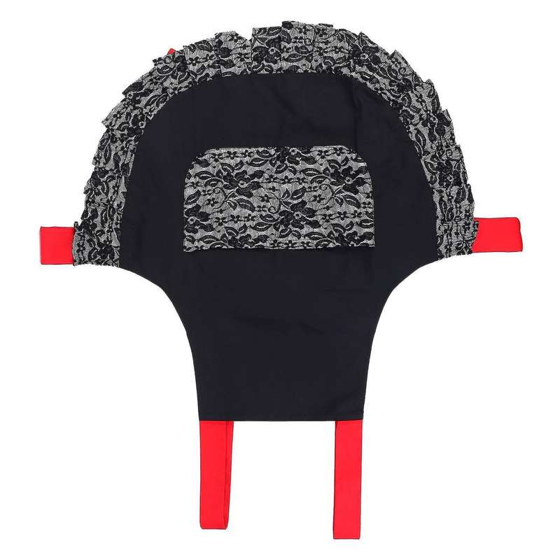 Black Lace Flirty Apron with Pocket, Cooking Pinup Aprons for Women