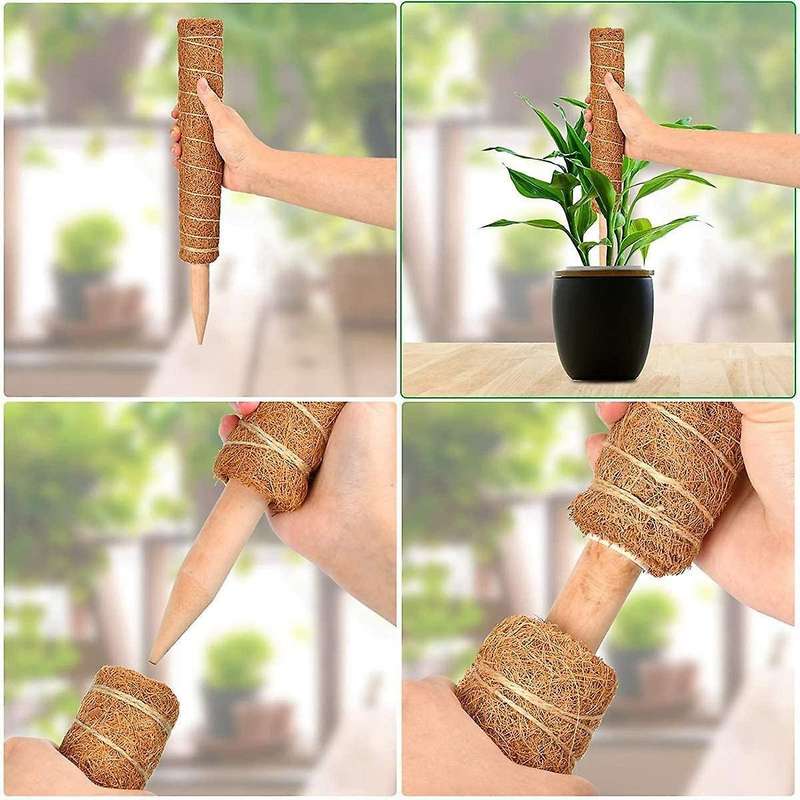 14 Pcs Moss Pole Set - 16 Inch Coir Totem Plant Support