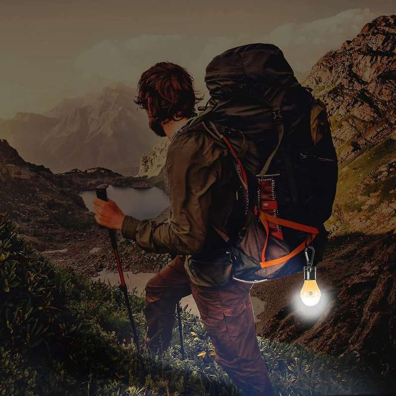 Compact Led Camping Light Bulbs with Clip Hook Tent Light 4color