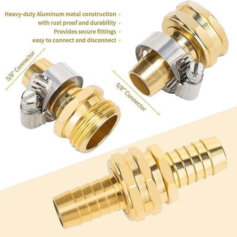 Garden Hose Repair Connector Stainless Steel Clamp Male and Female