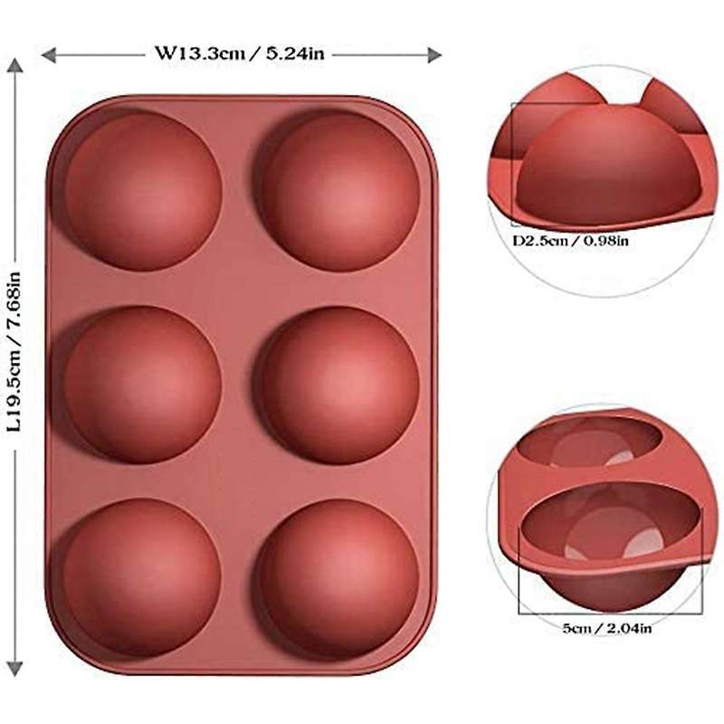 4pcs Semi Sphere Silicone Molds,for Chocolate, Cake, Jelly,baking Diy