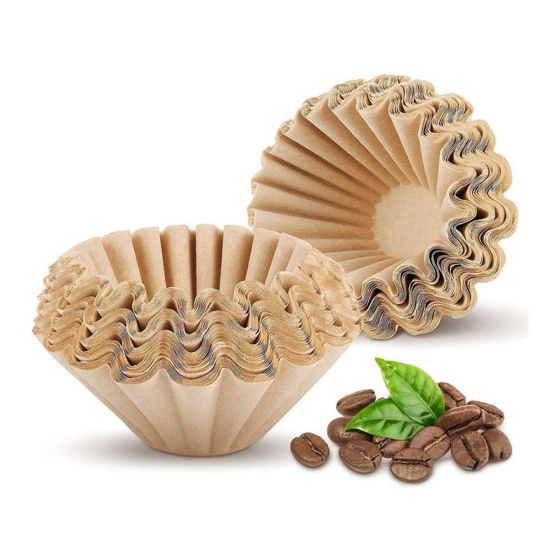 100 Pcs 1-4 Cup Basket Coffee Filters for Home Office Use Brown