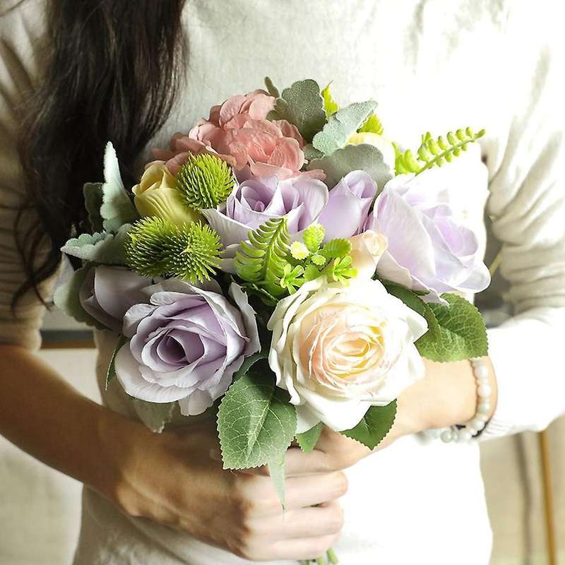 Fake Flower Wedding Golden Sasa Rose Bundle Artificial Flower