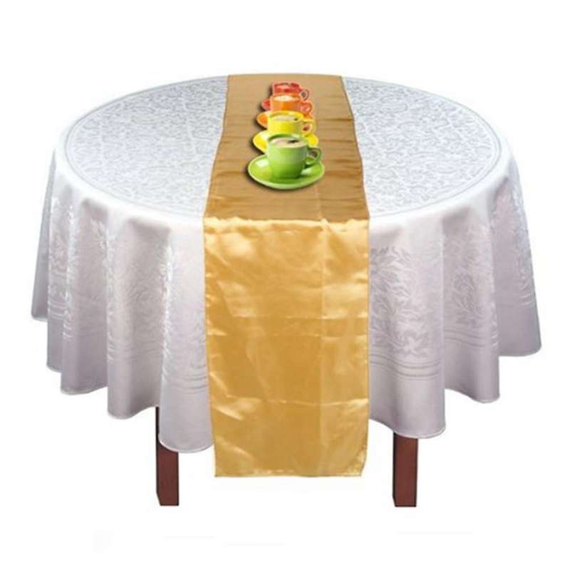 Runner Table Cloth Centre In Satin Gold 30 X 275 Cm