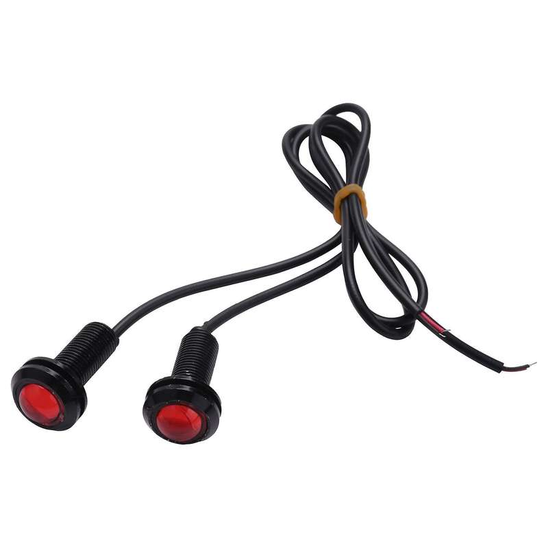2 X Aguila Ojo Led Luz 18mm Dia Coche Vehiculo Senal Luz Roja
