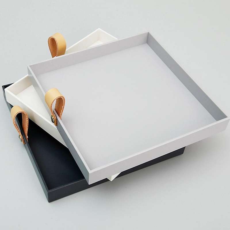 Creative Square Pu Leather Serving Tray Decorative Dish (white)