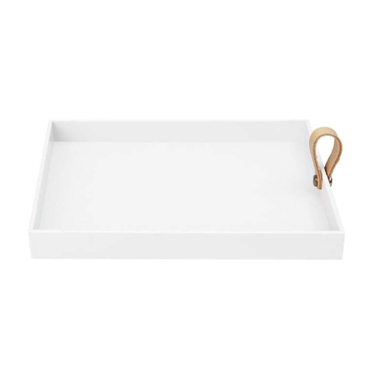 Creative Square Pu Leather Serving Tray Decorative Dish (white)