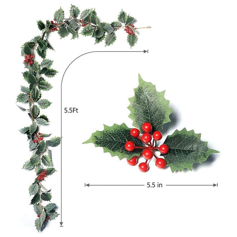 Valentines Easter Garland Christmas Red Decor Holly Leaves Garland
