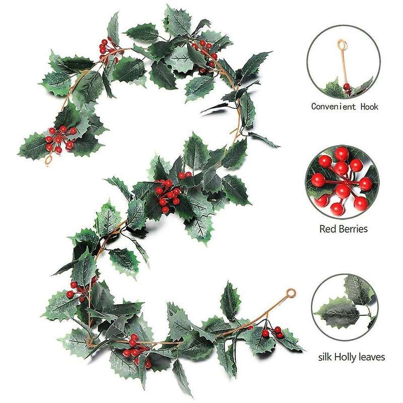 Valentines Easter Garland Christmas Red Decor Holly Leaves Garland