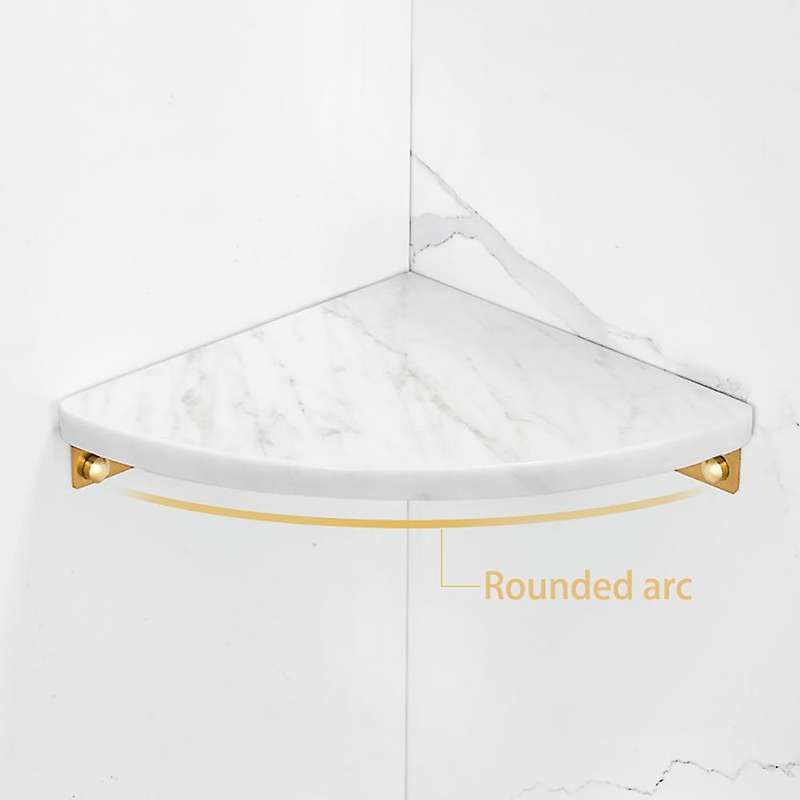1pcs Marble Aluminum Triple-cornered Shelf Bathroom Shelf White