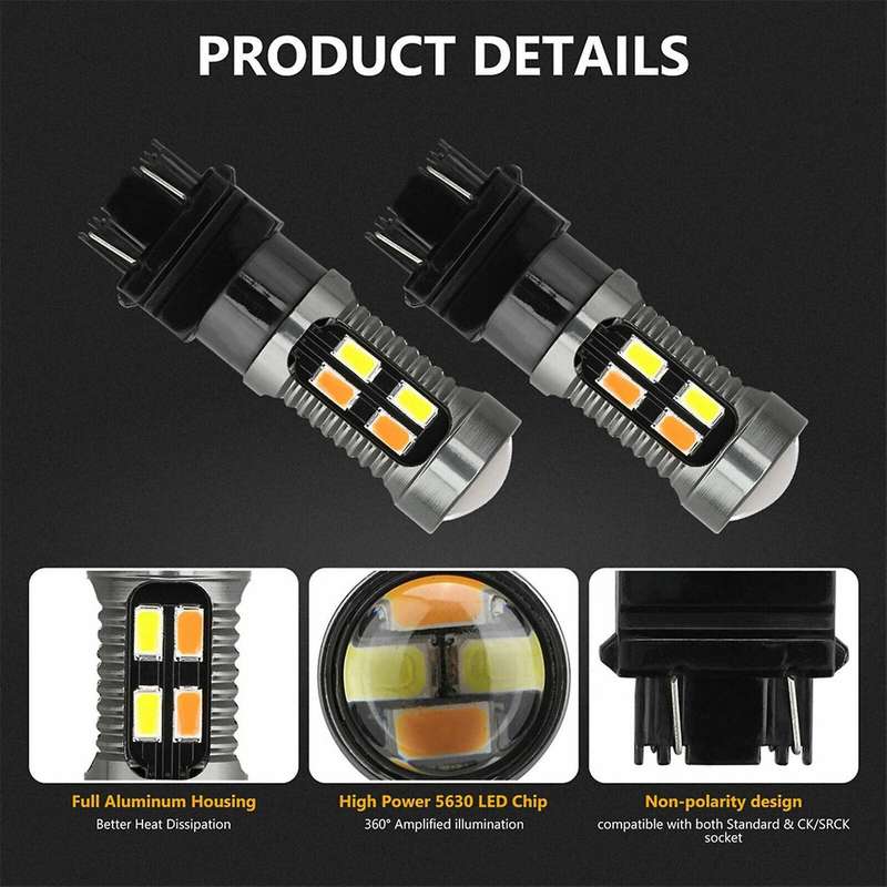 2x Led Light Dual Color 1157 Bay15d P21/5w 5630 20smd White Amber A