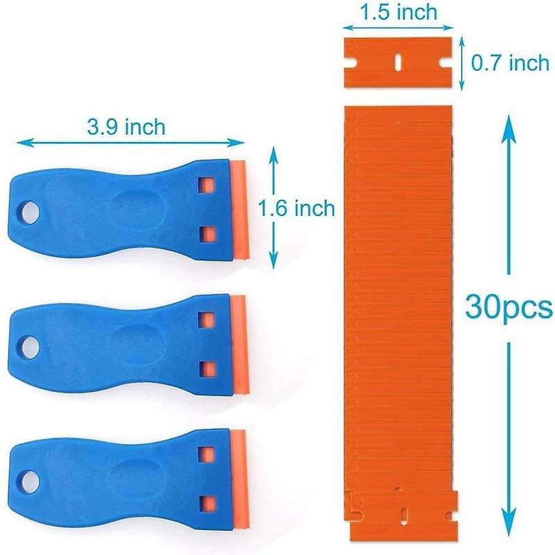 Plastic Scraper Scraper 3pcs & Scraper Blade 27 Pcs Razor Blade Tool