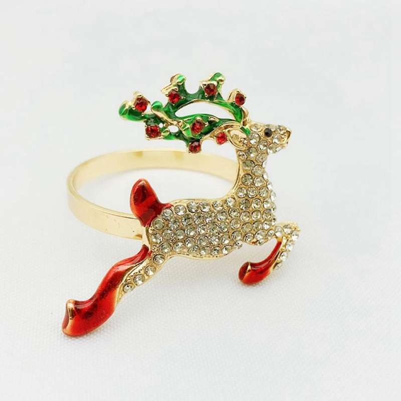 8pcs Christmas Napkin Rings -napkin Holder Rings Elk Napkin Buckle