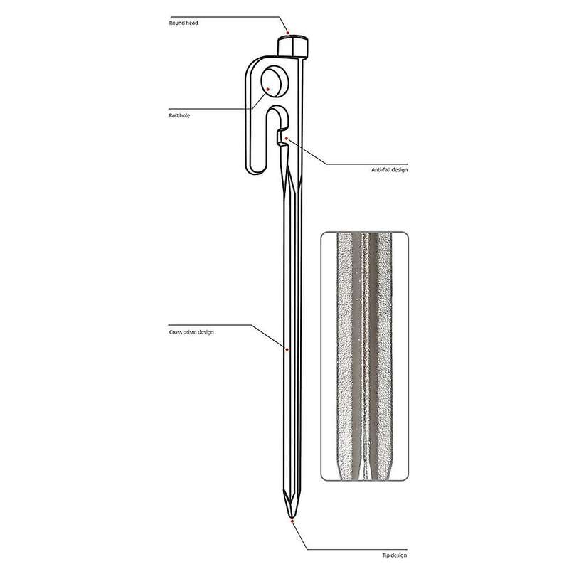 Outdoor Stainless Steel Nails Canopy Tent Windproof , Black 20cm