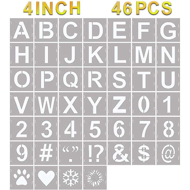 46-piece Letter Template Symbol Digital Craft Template,reusable B