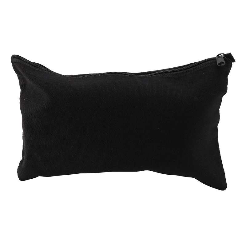 16pcs Canvas Cosmetic Bags Pouch with Zipper for Diy Craft (black)
