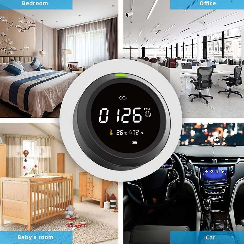 Air Quality Monitor Co2 Detector,ndir Channel Sensor,0-5000 Ppm Range