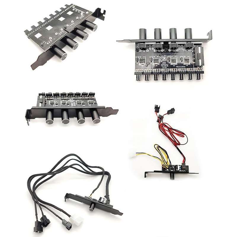 Computer Case Fan 3pin/4pin Speed Controller Four-knob Sata Version