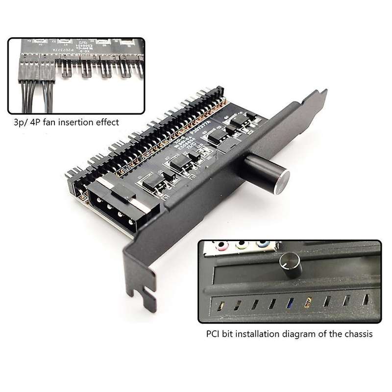 Computer Case Fan 3pin/4pin Speed Controller Four-knob Sata Version