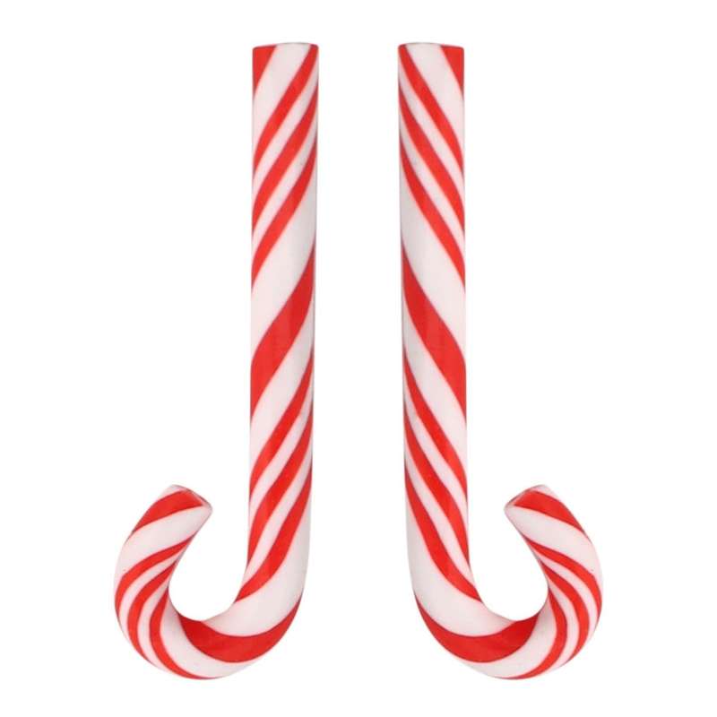 50pcs Red and White Handmade Christmas Candy Cane Miniature Dollhouse