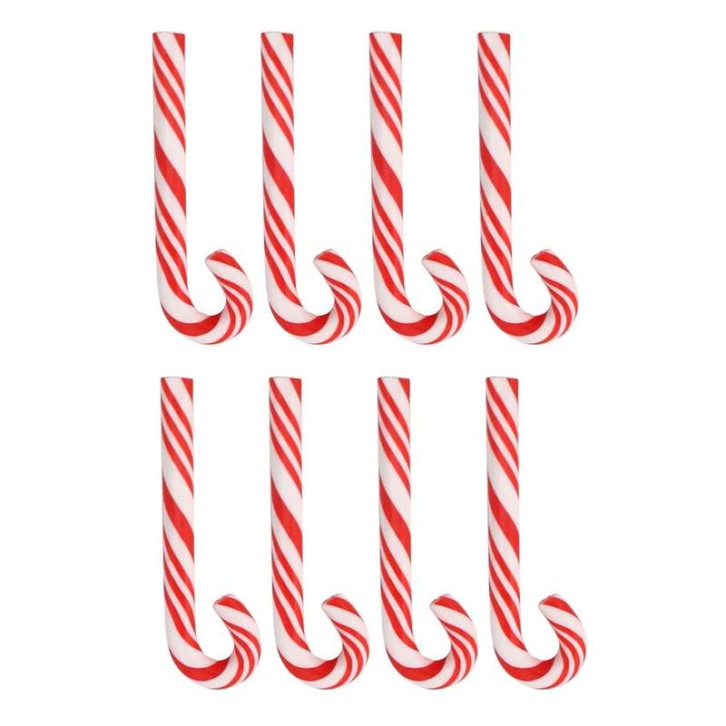 50pcs Red and White Handmade Christmas Candy Cane Miniature Dollhouse