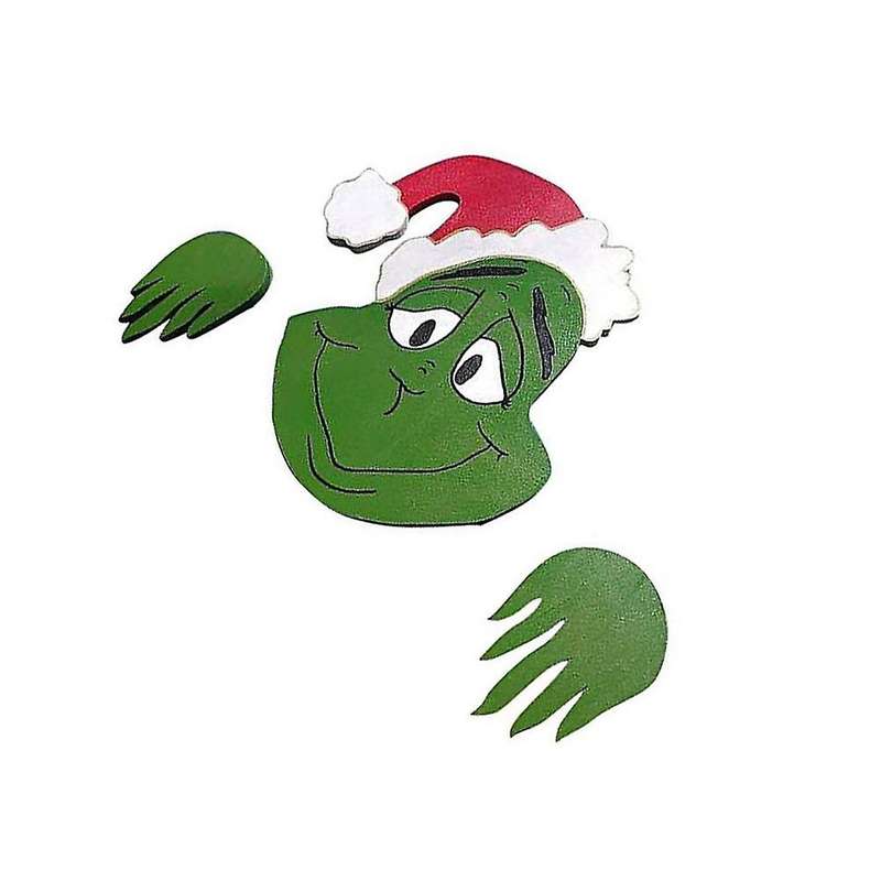 Christmas Themed Fence Peeker Ornament Peekaboo Witch Lawn Garden
