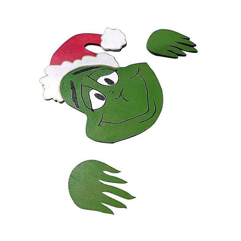 Christmas Themed Fence Peeker Ornament Peekaboo Witch Lawn Garden
