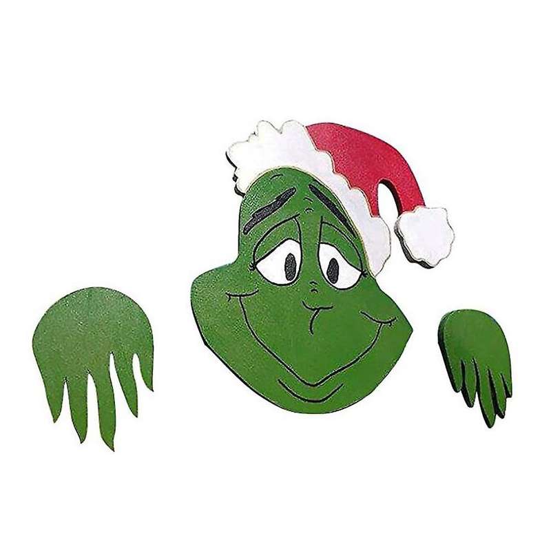 Christmas Themed Fence Peeker Ornament Peekaboo Witch Lawn Garden