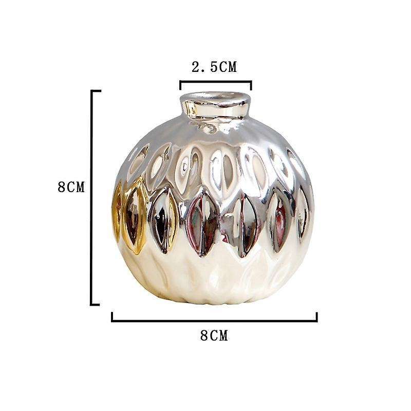 Small Vase Small Flower Embossed Fish Lip Pattern Crafts (silver)