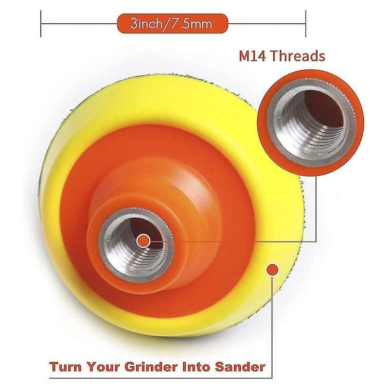3 Inch Backing Plates for Hook & Loop Polishing Pads, M14 Thread
